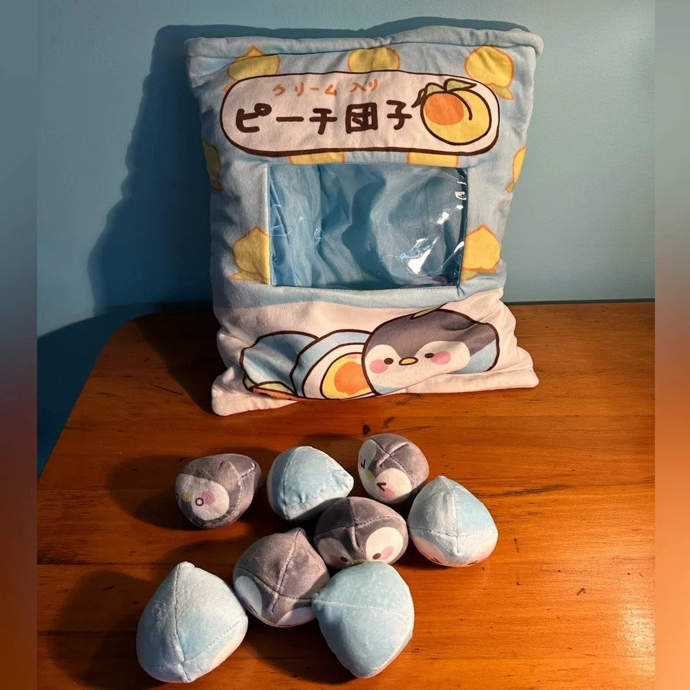 Kawaii Plush Penguins Inside Pillow Tactile Squishie Anime Sleep & Play~Set of 8