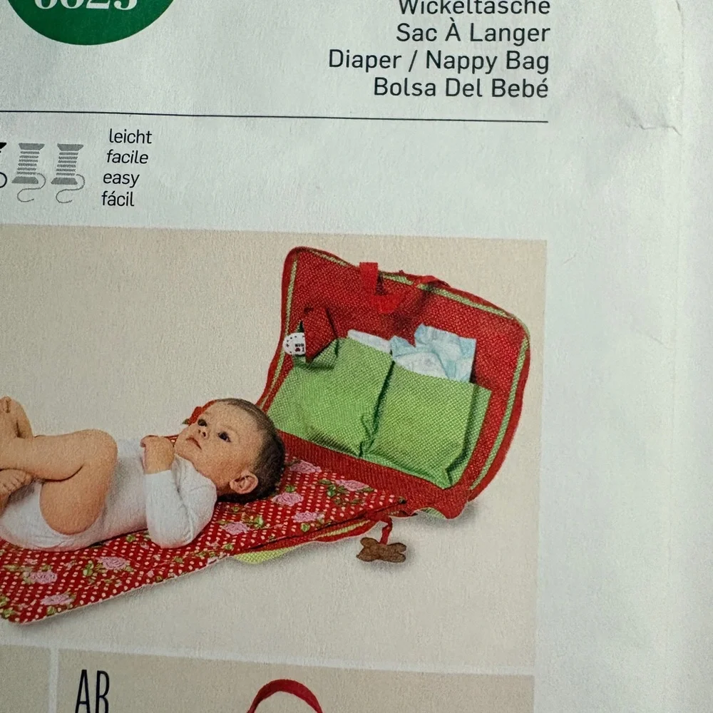 BN UNCUT BURDA 6623 BABY DIAPER BAG SEWING PATTERN