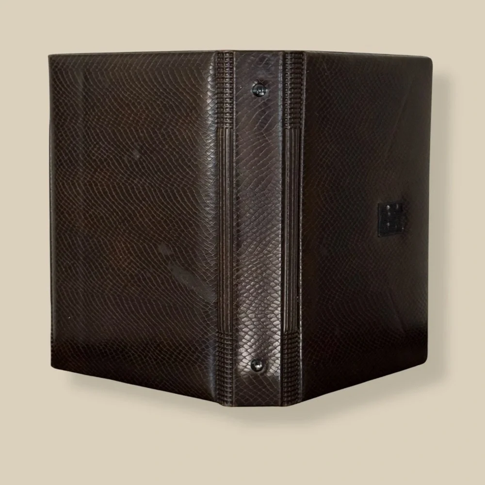 Vintage Faux Snakeskin Organizer Planner Binder w Inserts 80s 90s Desk