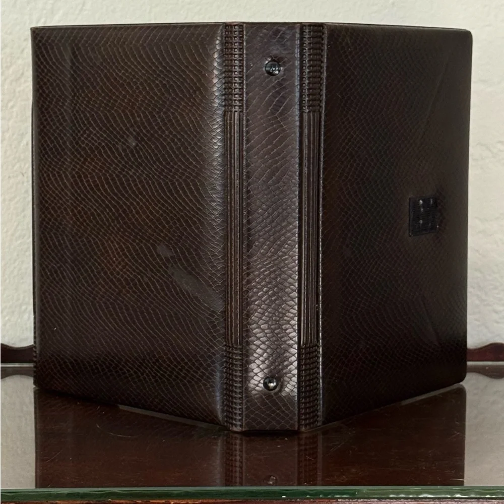 Vintage Faux Snakeskin Organizer Planner Binder w Inserts 80s 90s Desk