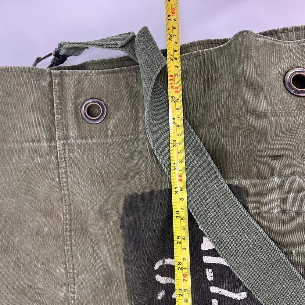 Vintage (Vietnam) Army Duffle Barracks Bag Tote Stenciled with Strap