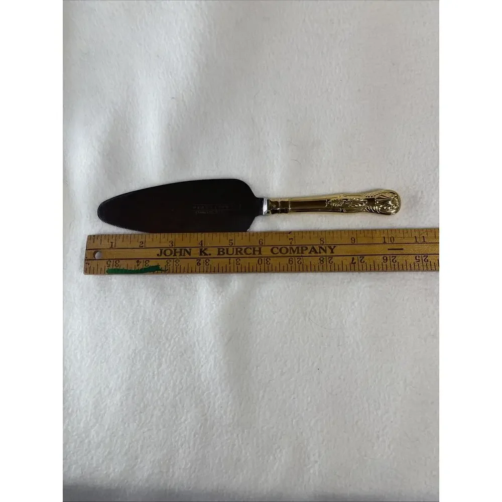 Heartline Stainless Steel Cake Server with Goldtone Handle