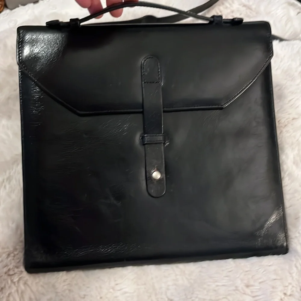 Brookstone black leather