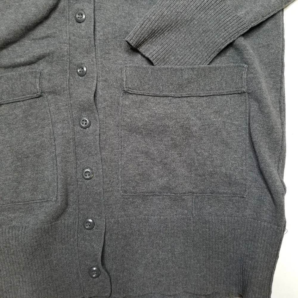 Shae V-Neck Cardigan Sweater Gray Small