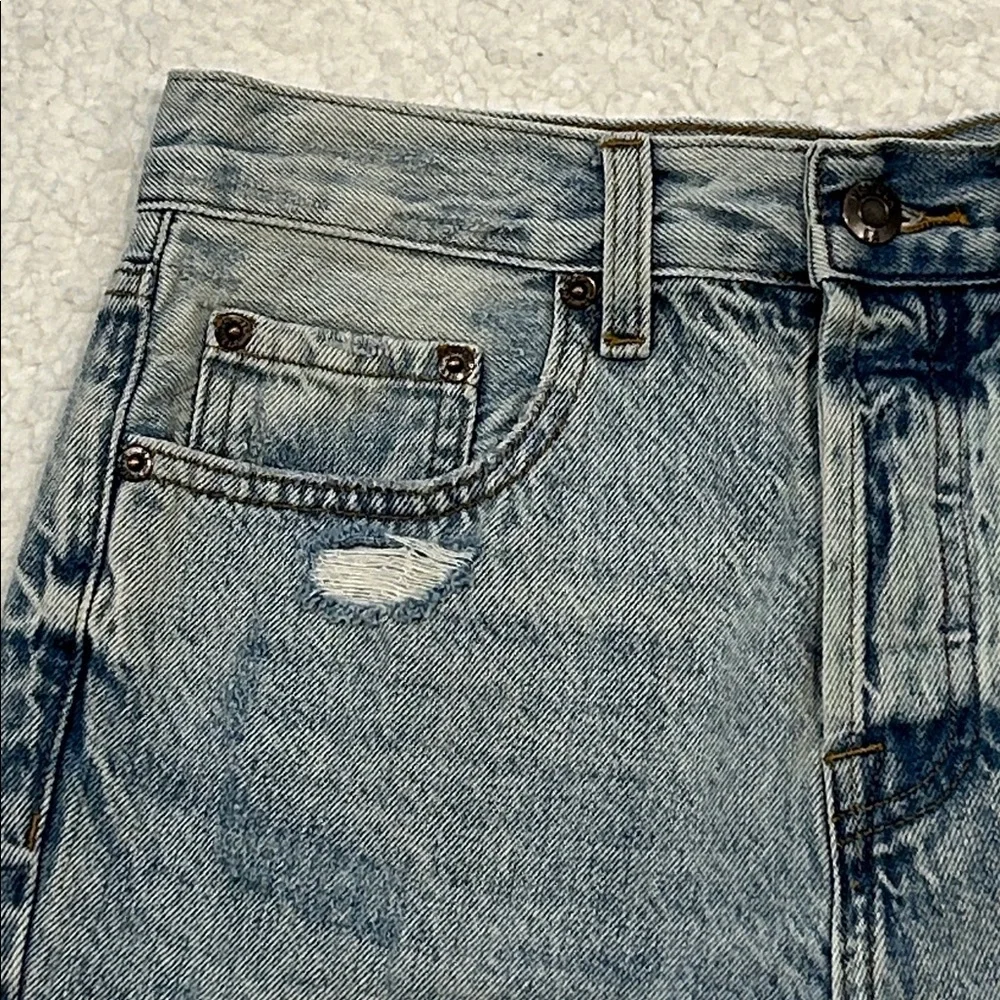 Pistola Devin High Rise Denim Shorts size 26 St. Tropez Blue Distressed