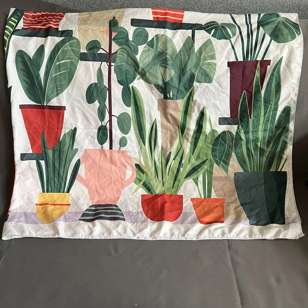 Potted Plant Printed Decorative Fabric Wall Hanging Or Tapestry