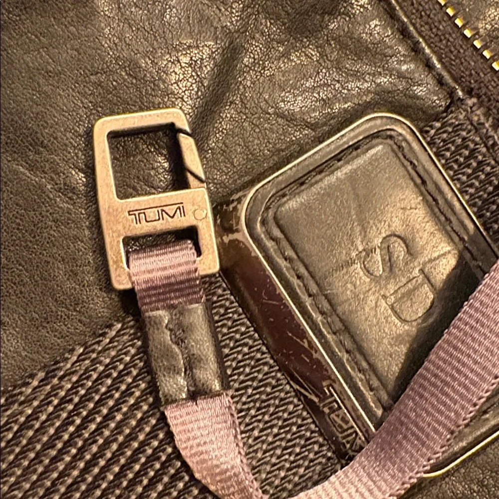 Tumi Black Leather Sling Belt Bag