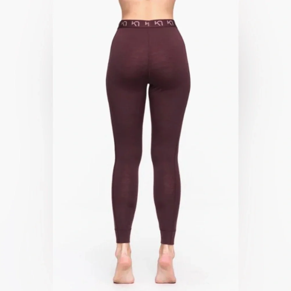 Kari Traa Klara High-Waisted Wool Base Layer Pants Wool Ski Leggings Small