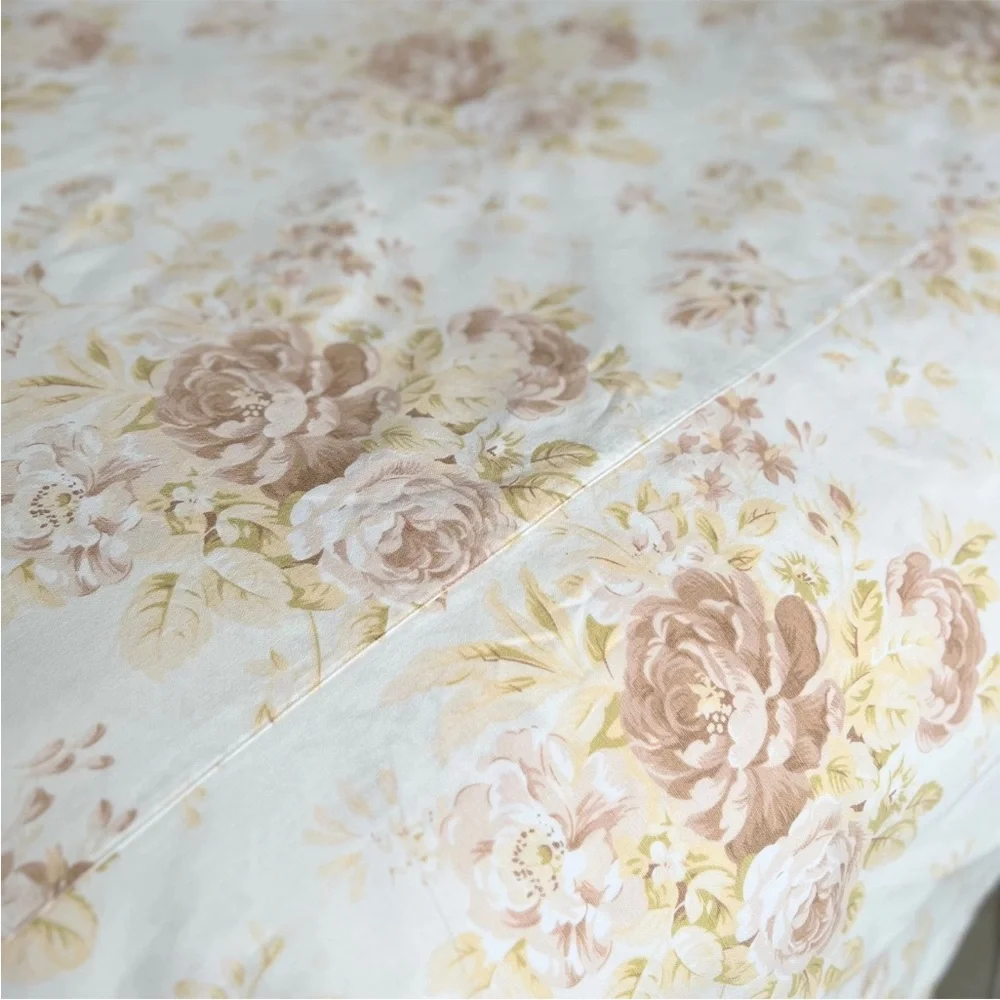 Pottery Barn Hayden Floral Linen Blend FULL/QUEEN Duvet Neutral & 2 Std. Shams