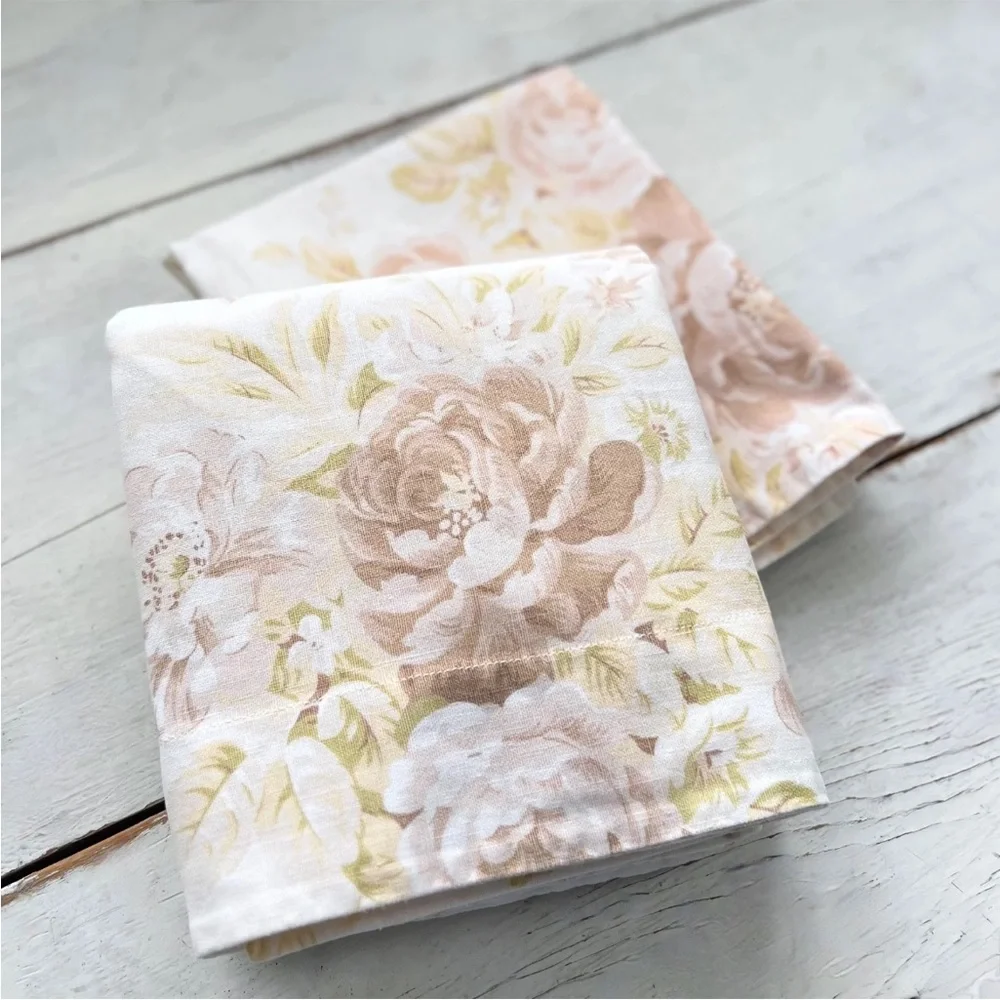 Pottery Barn Hayden Floral Linen Blend FULL/QUEEN Duvet Neutral & 2 Std. Shams