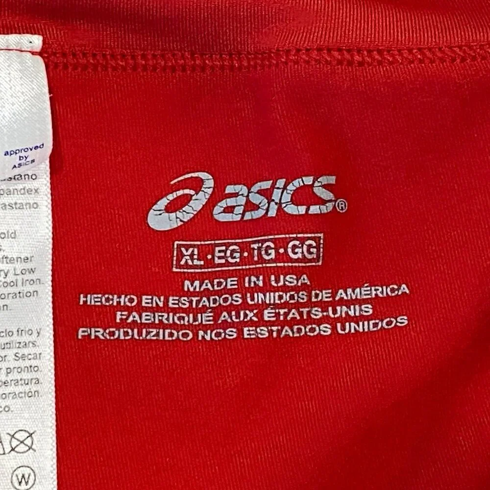 Asics Red Tennis Skort Womens Size XL Side Ruffles Stretch Pull On Pickleball