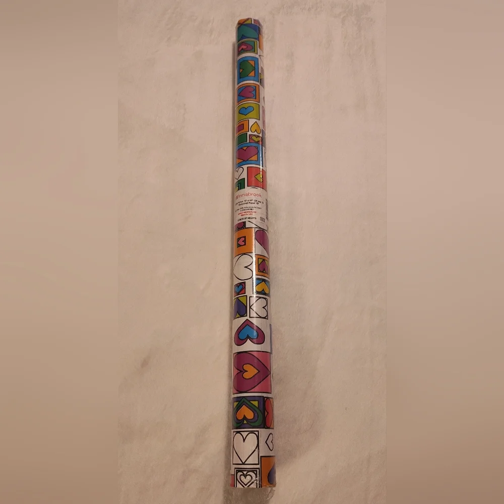 Multicolor Hearts Gift Wrap Roll - Colorful Heart Pattern