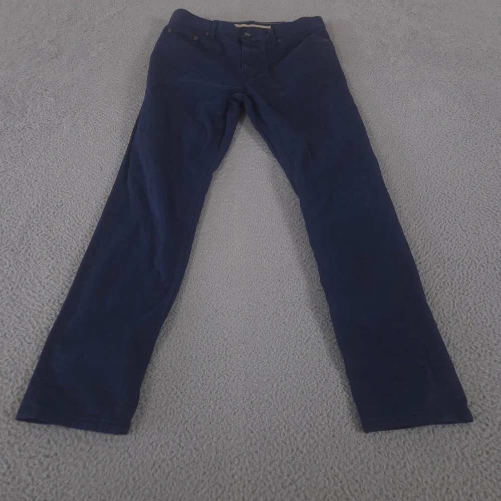 Banana Republic Pants Mens 31x30 Blue Slim Fit Linen-Blend Five Pocket Washwell