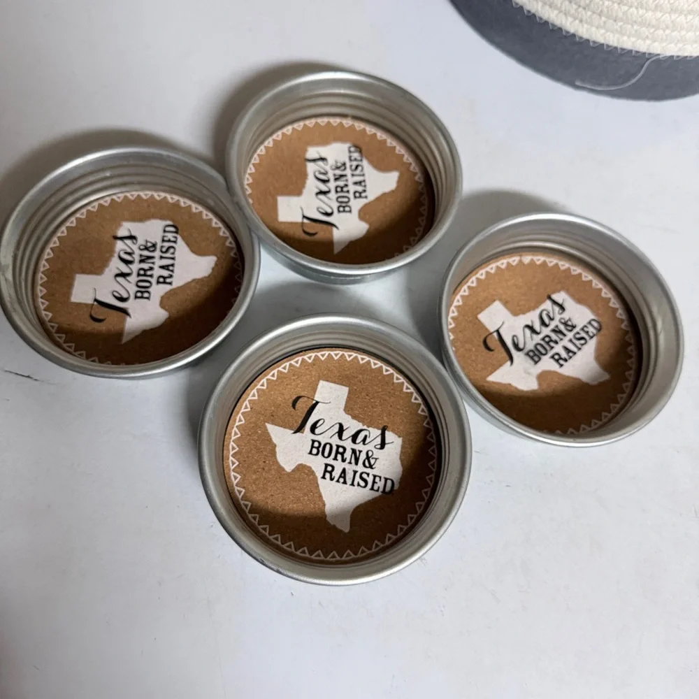 Texas Born & Raised Brown Cork stainless Steel cup holders