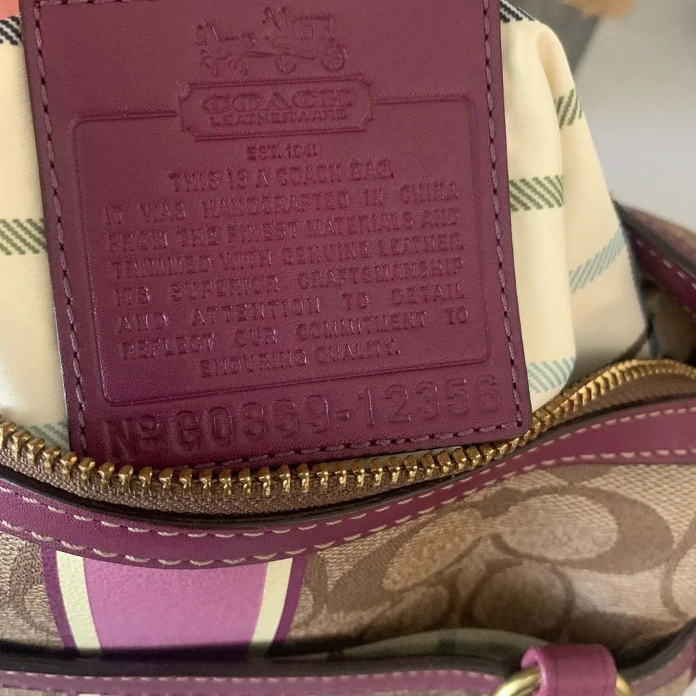 Coach RARE Mini Heritage Satchel Signature Leather Bag and Wristlet