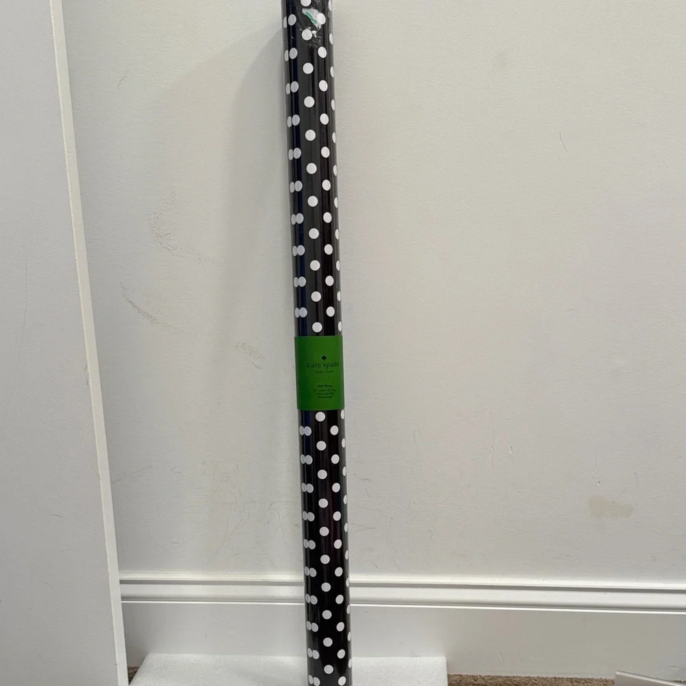 kate spade Black and White Polka Dot Gift Wrap Roll 30” x 12” NIP
