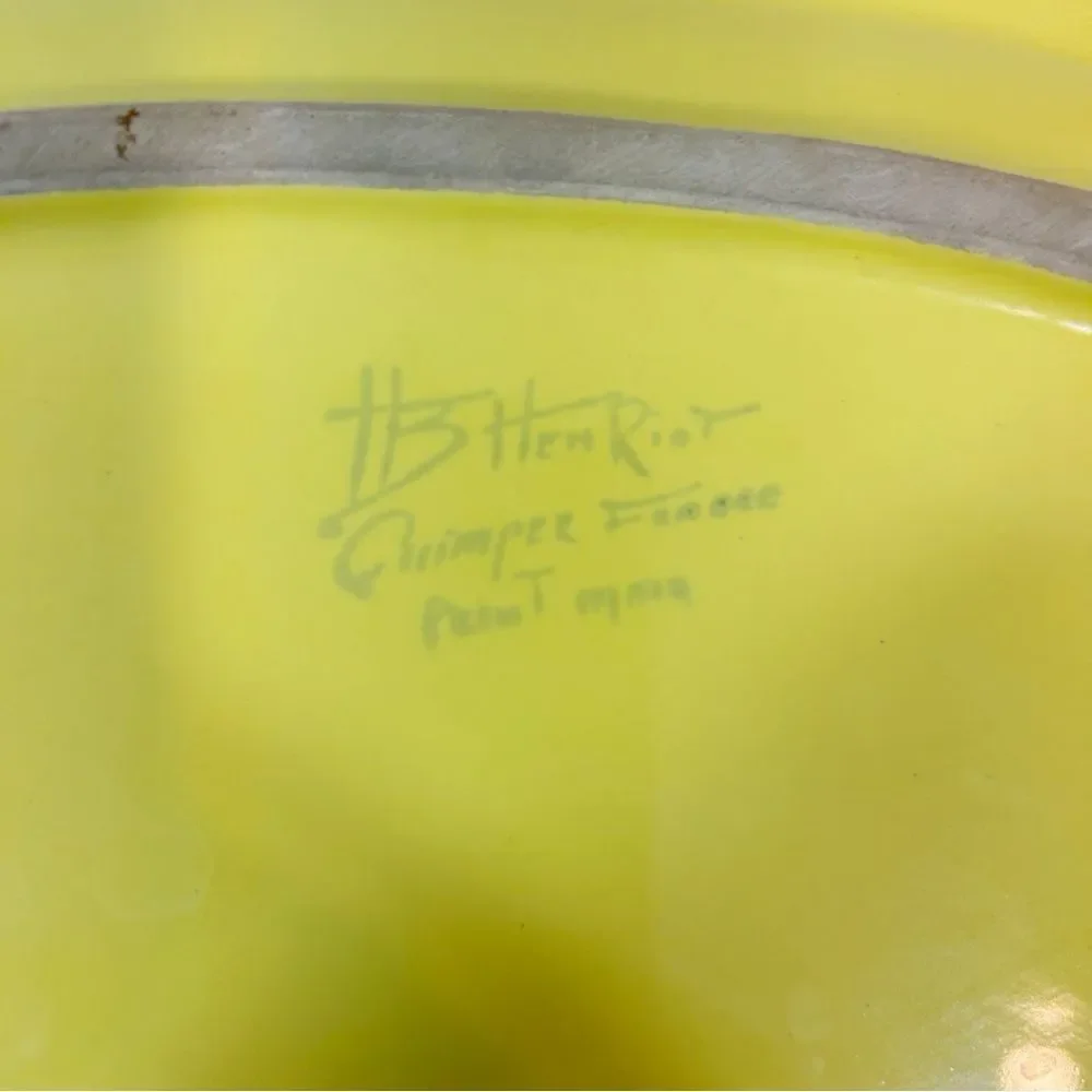 HB Henriot Quimper France Fish 19.25” Platter Yellow Soleil Pottery Femme Breton