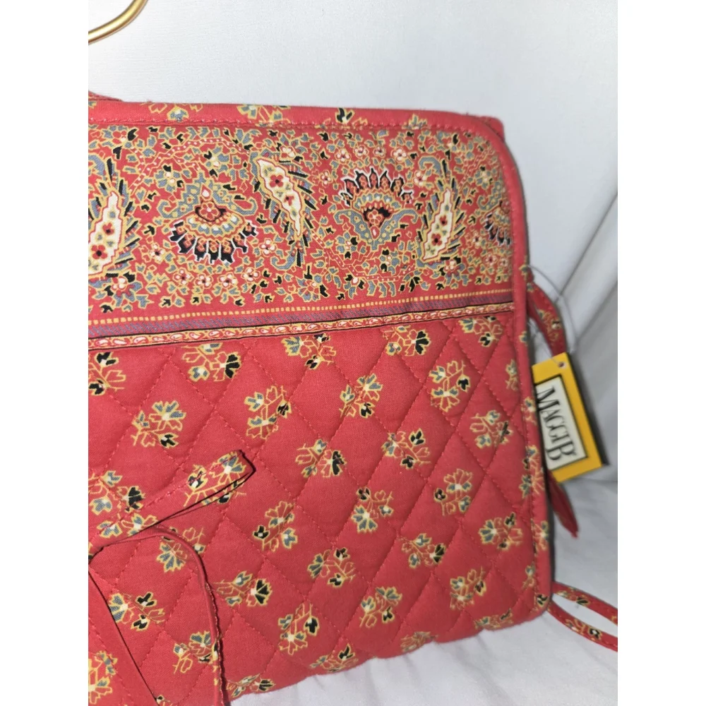 Vintage NWT MaggiB Hanging Travel Organizer Red Mosaic Quilted