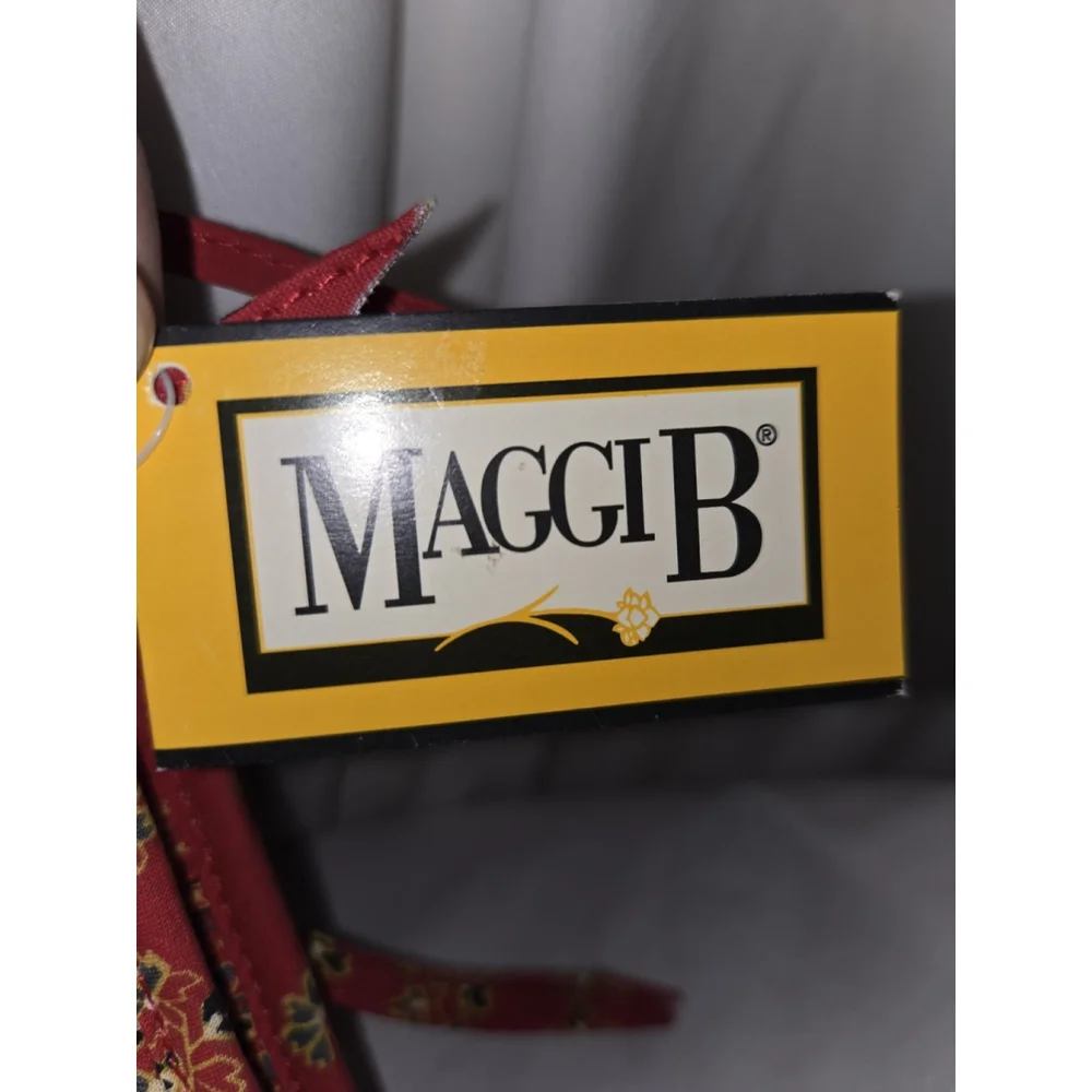 Vintage NWT MaggiB Hanging Travel Organizer Red Mosaic Quilted