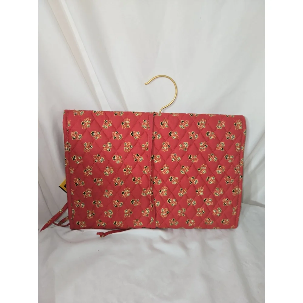Vintage NWT MaggiB Hanging Travel Organizer Red Mosaic Quilted