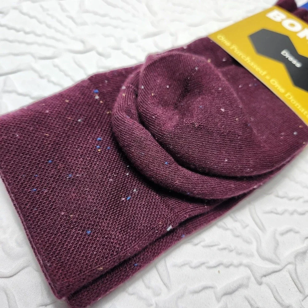 Bombas Plum Donegal Dress Calf Sock112C1001 W11-13 / M 9.5-13 LARGE NWT