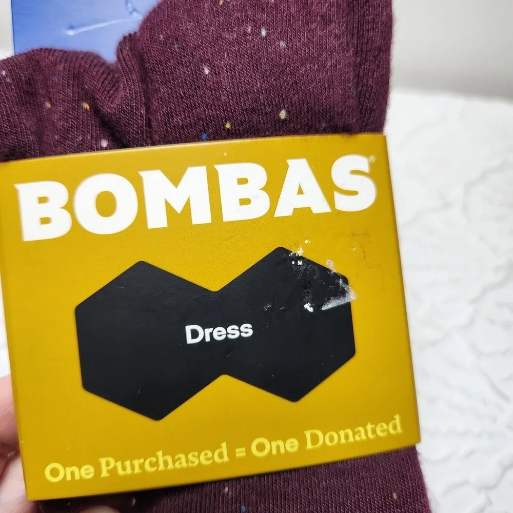 Bombas Plum Donegal Dress Calf Sock112C1001 W11-13 / M 9.5-13 LARGE NWT