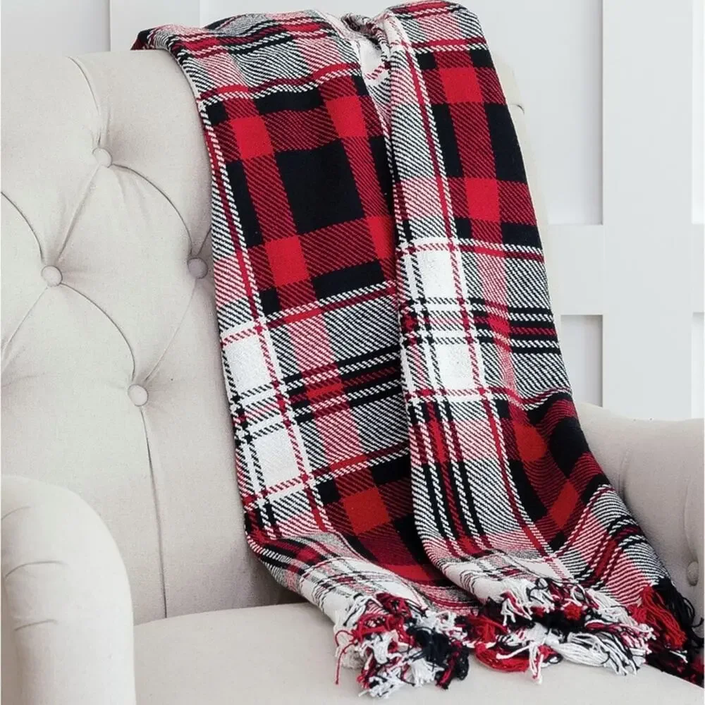 New In Package C And F Home Plaid Fringed Fireside Throw 50X60”