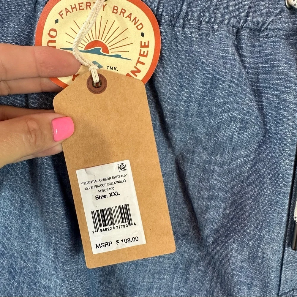 NWT faherty essential chambray short 6.5