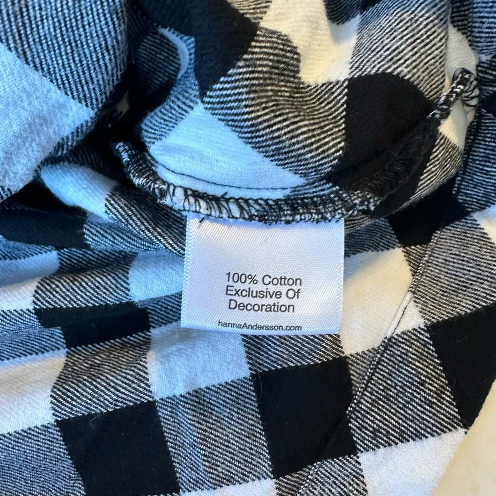 Hanna Andersson Gingham Flannel Button Back Dress Sz 130 (8)‎