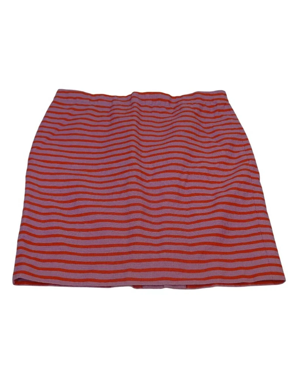 J Crew The Pencil Skirt Women Size 12 Purple Orange Stripe Cotton Office Preppy
