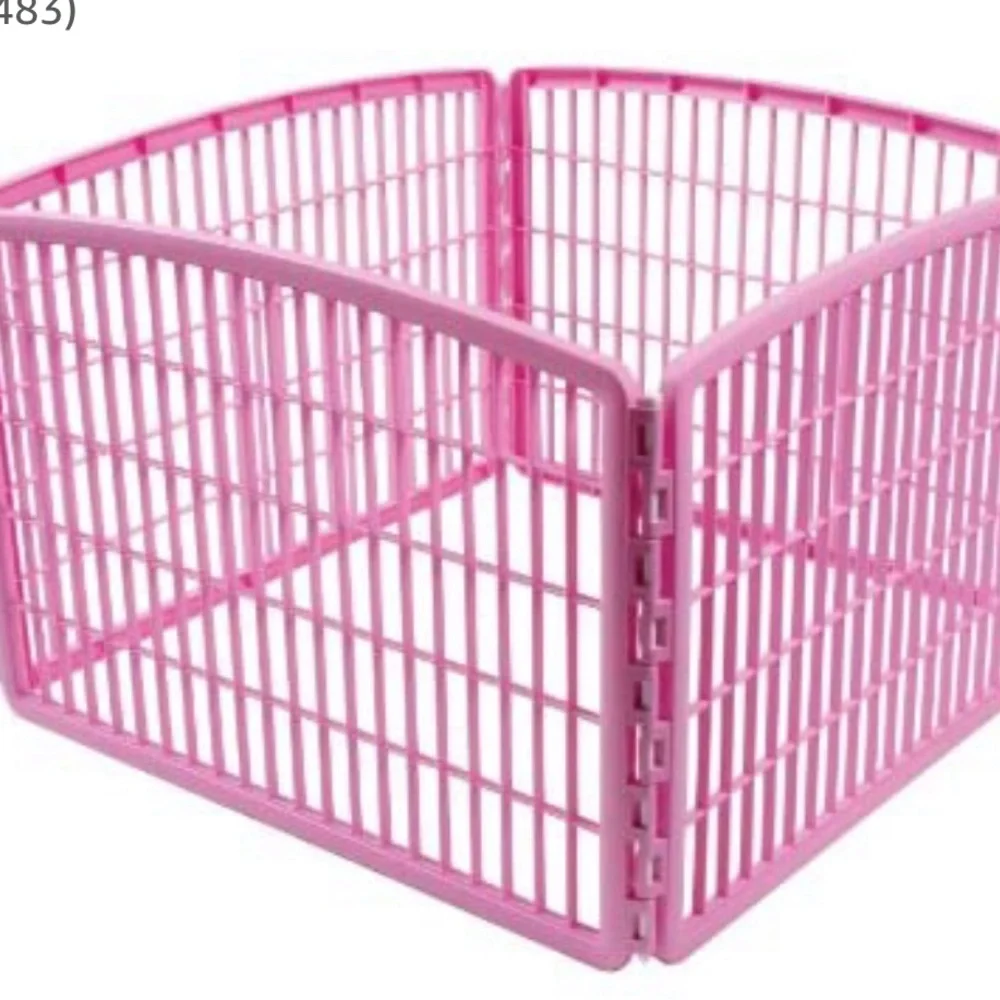 Pink dog pet pen indoor outdoor gate fence playpen kids outside inside playhouse