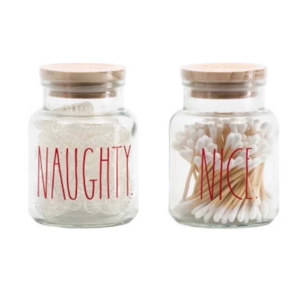 Rae Dunn Naughty & Nice Glass Jar Gift Set