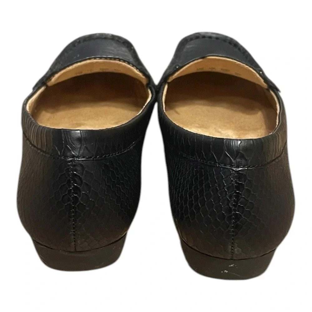 Naturalizer Black Embossed Snake Print Loafer Flats‎ Women's Size 7M N5 Comfort