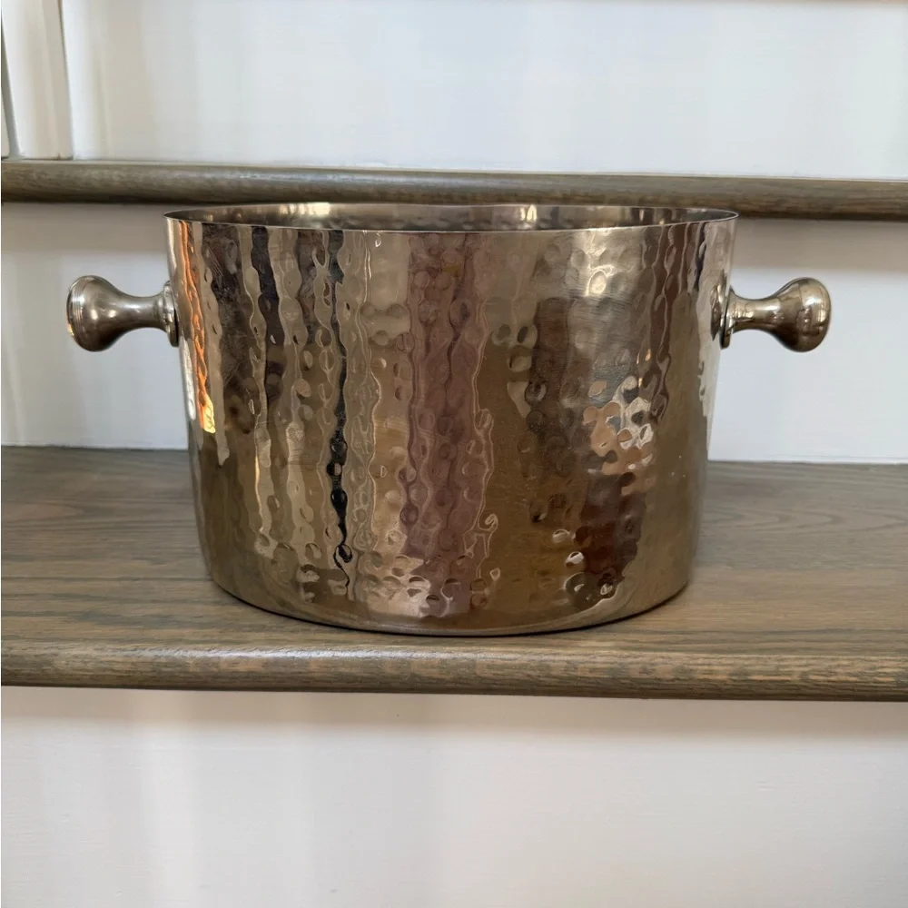 Hammered silver/stainless wine bucket