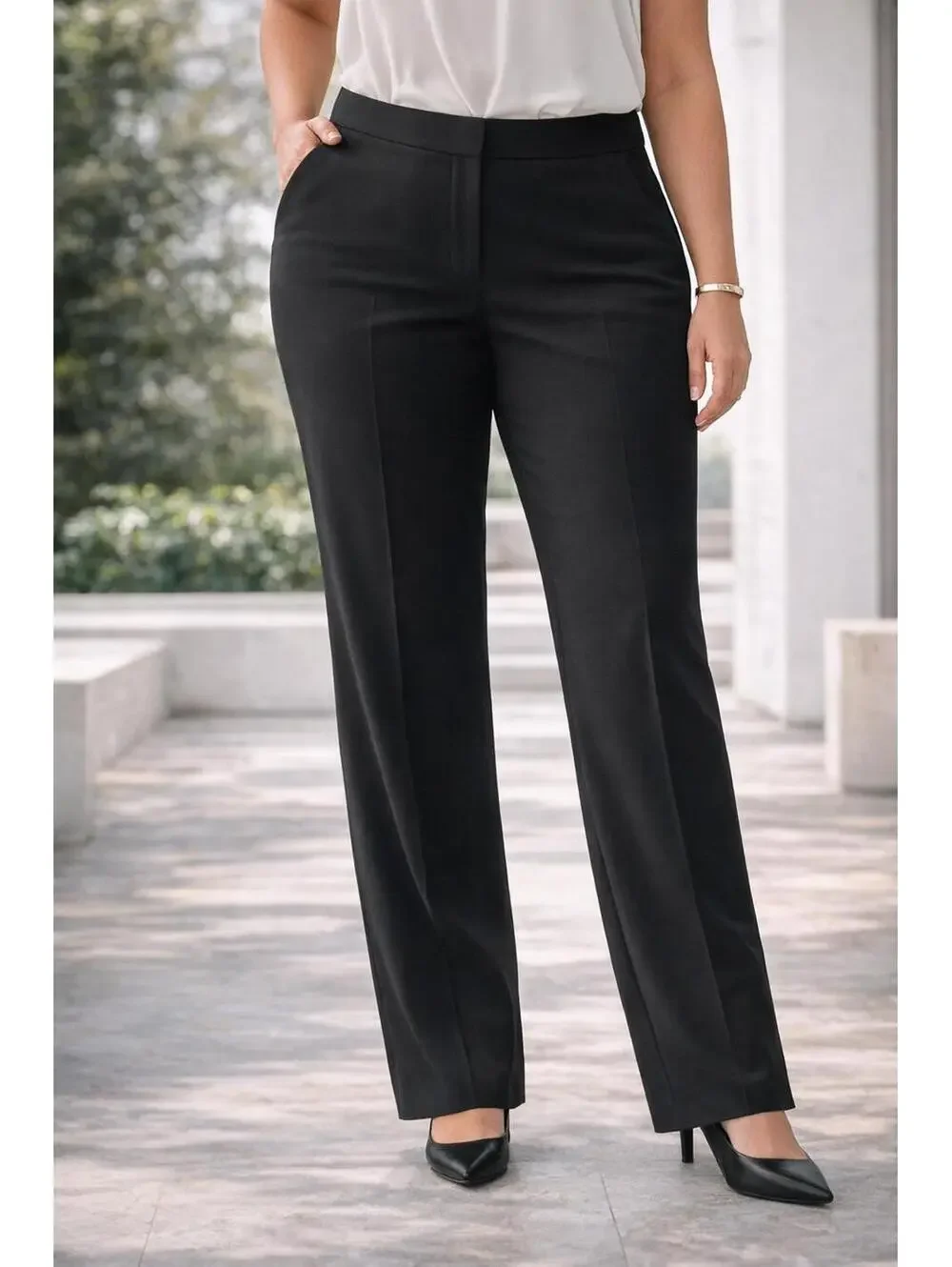 Nine West Black Straight Leg Dress Pants Size 16