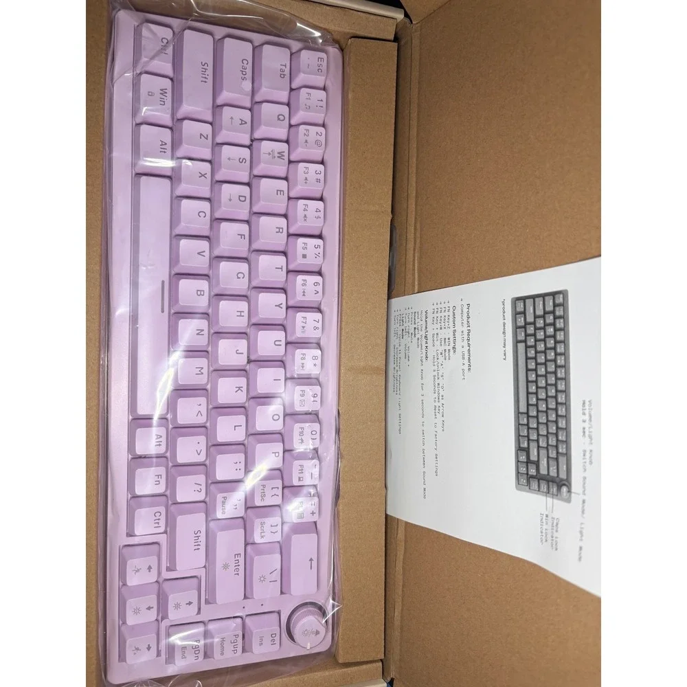 North Mechanical Keyboard - NEW - 68 Keys - Wired -pink W/ Rainbow Lights