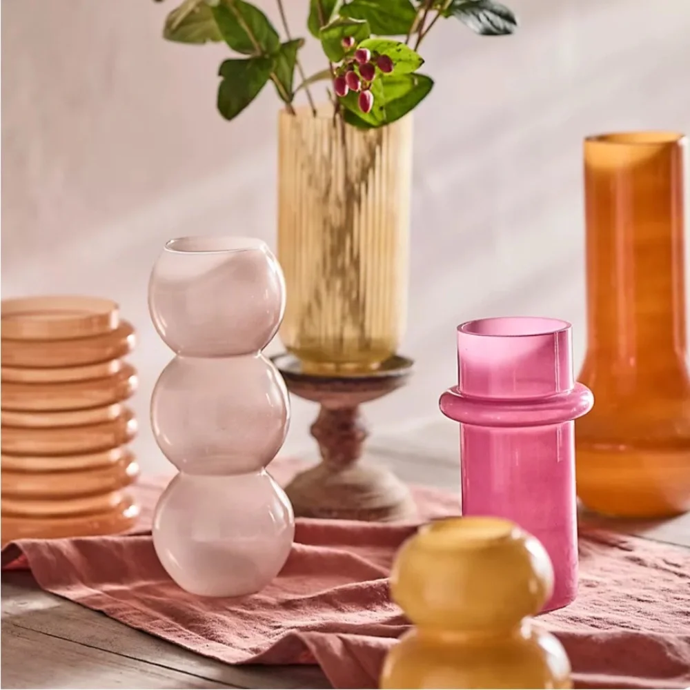 Pink stack spherical Vase