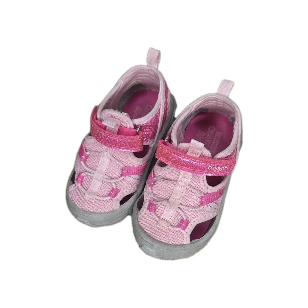 Oshkosh Toddler Girls Spring Summer Pink Play Sandals Size 7 Toddler.