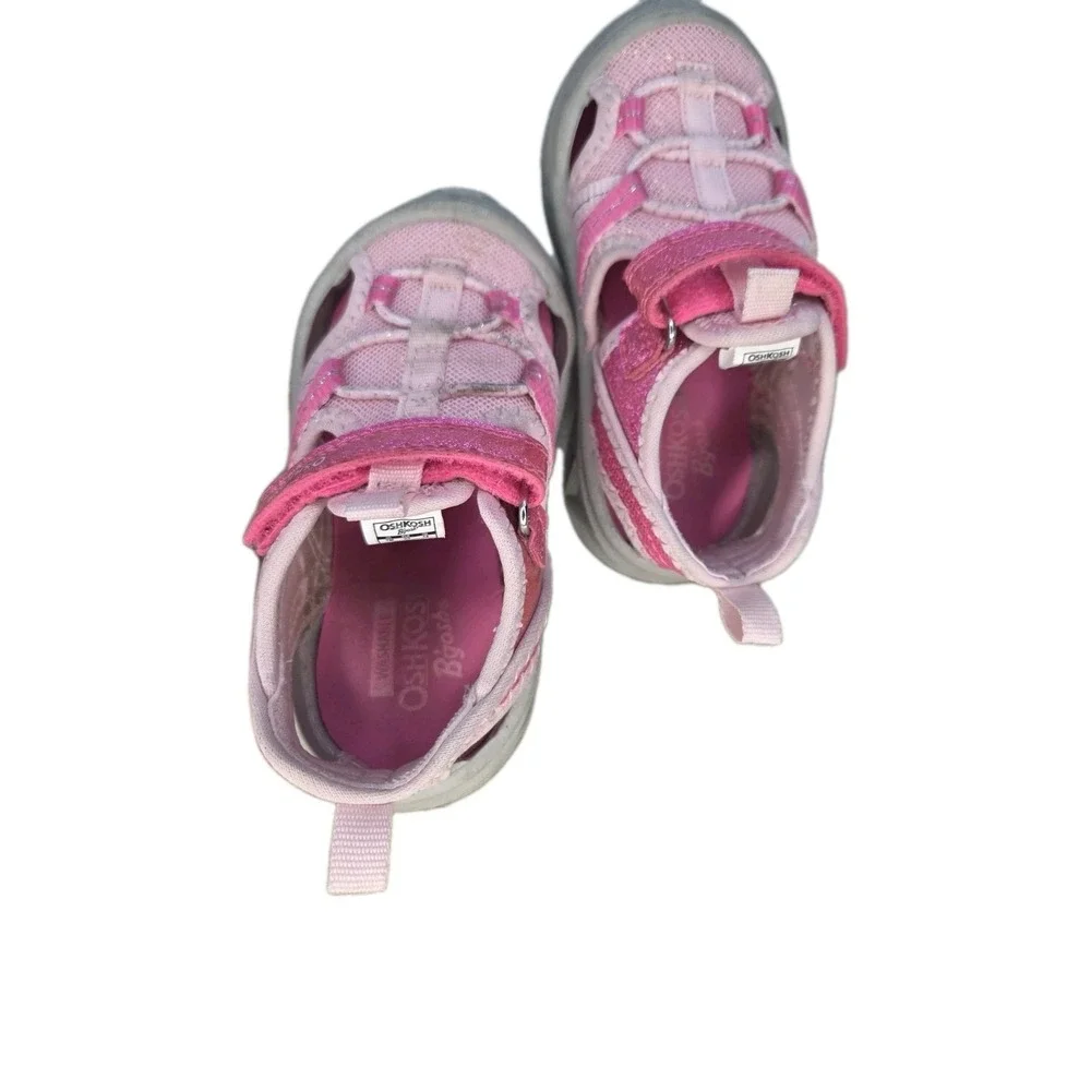Oshkosh Toddler Girls Spring Summer Pink Play Sandals Size 7 Toddler.