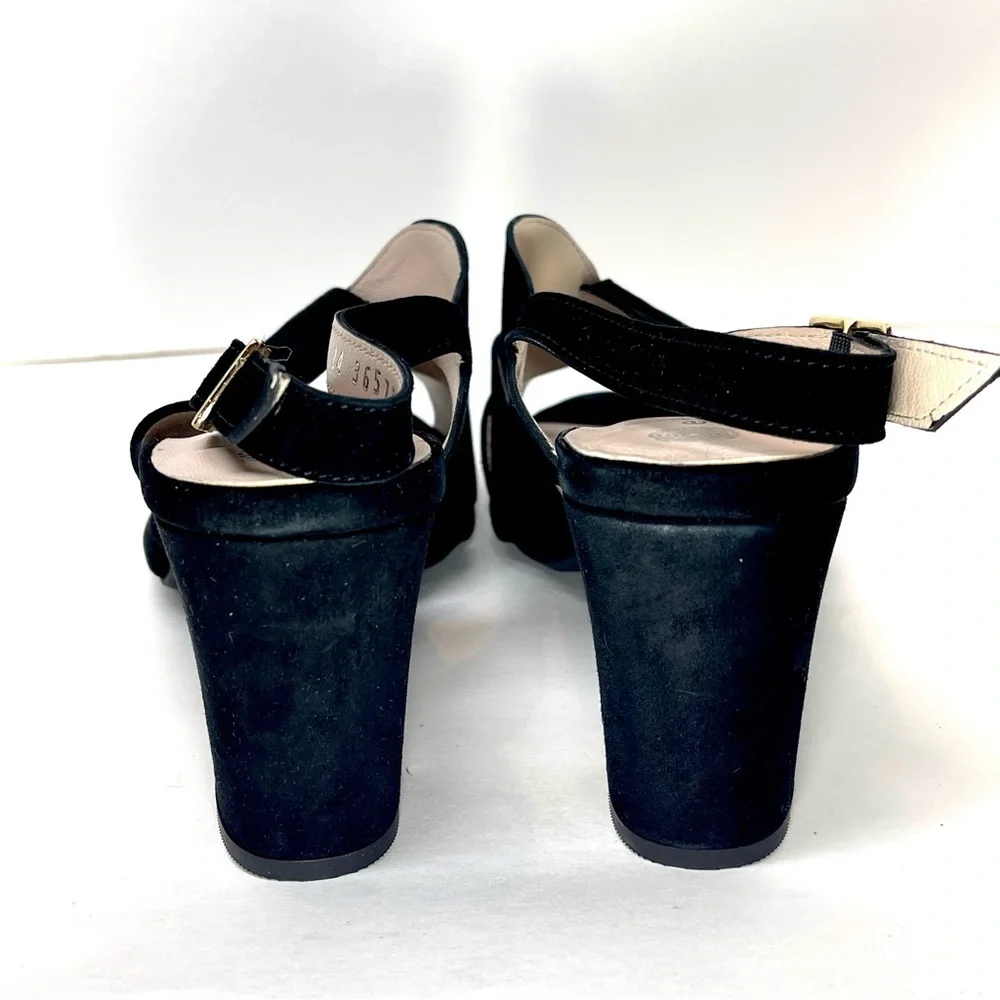 NWOT Eric Michael Women’s Portugal Lark Black Leather Heels Size‎ EU 42 (11-12)