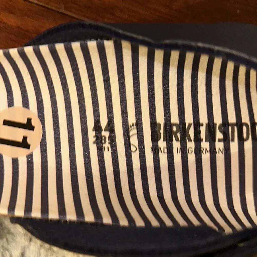 Birkenstock 11 Gizeh Nautical Stripes Navy White Thong Buckle Sandals