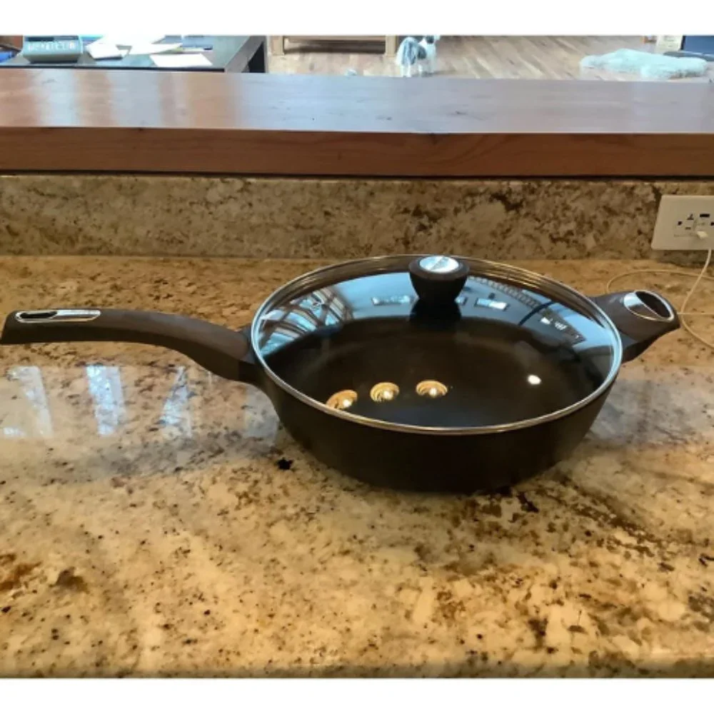 12Inch Large Skillet Nonstick Deep Frying Pan with Lid
