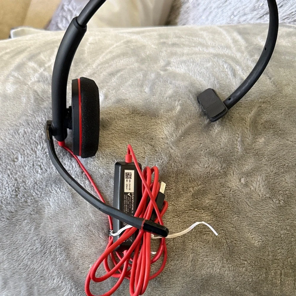 Red and Black Wired On-Ear Headset