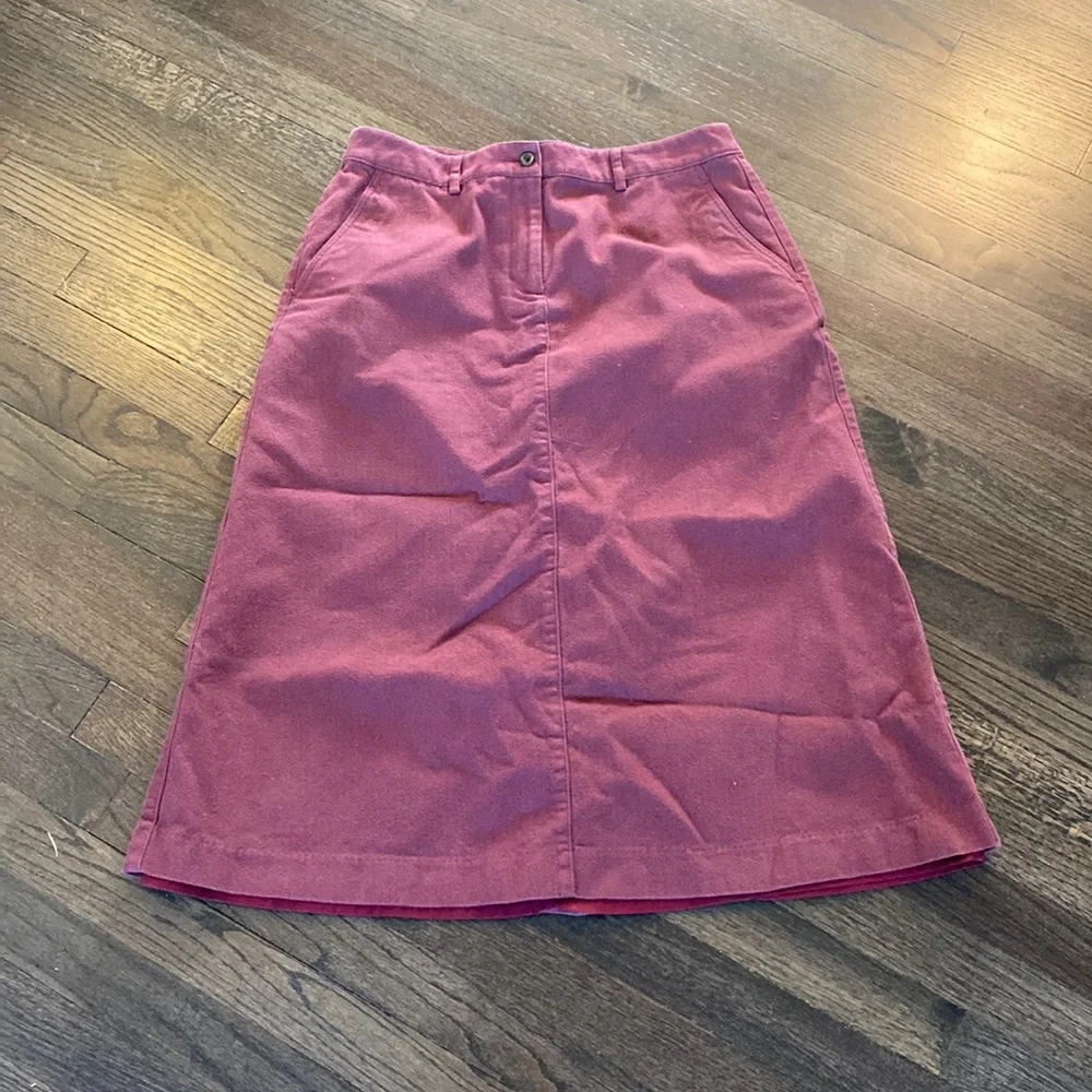 L.L.Bean Red Burgundy Slirt 10P Petite Long EUC Vintage