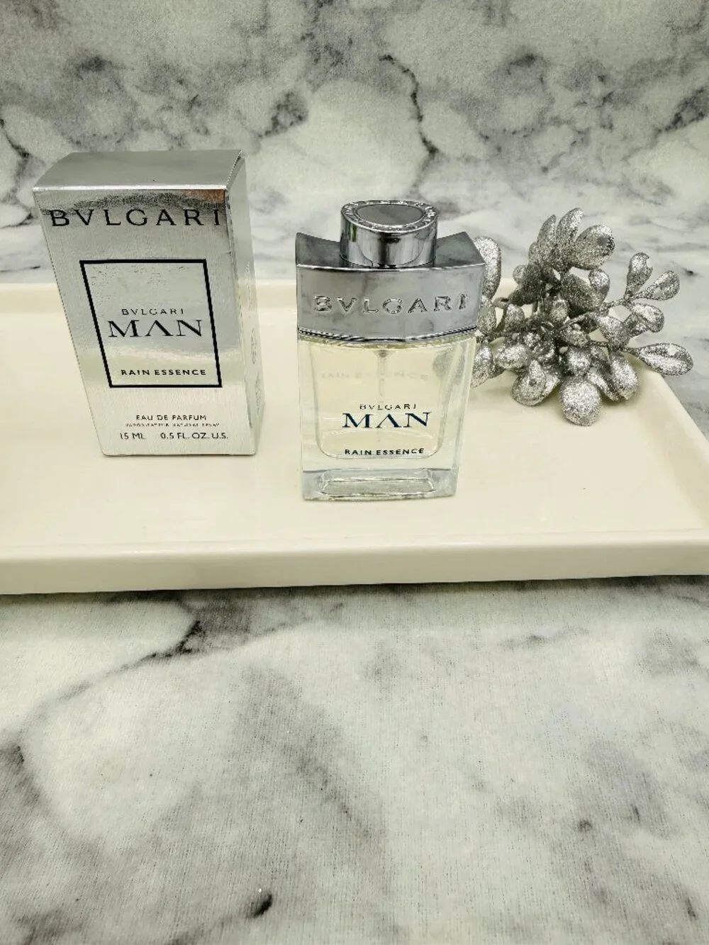 Bvlgari Man Rain Essence EDP,Fresh Woody Musk Green-Travel 15ml,0.5oz-BOXED-NEW