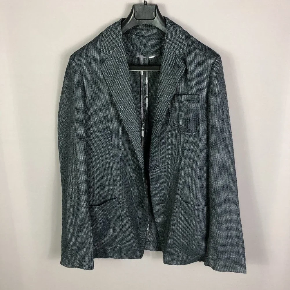 Mens navy Pin Dot Camo Lined Sport Coat Jacket Size 40L