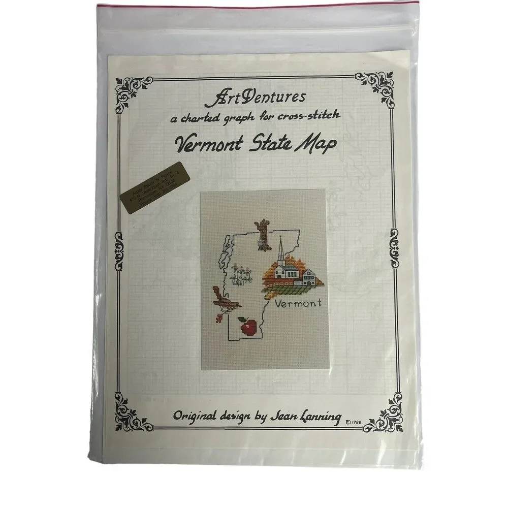 ART VENTURES Counted Cross Stitch Chart Pattern - Vermont‎ State Design