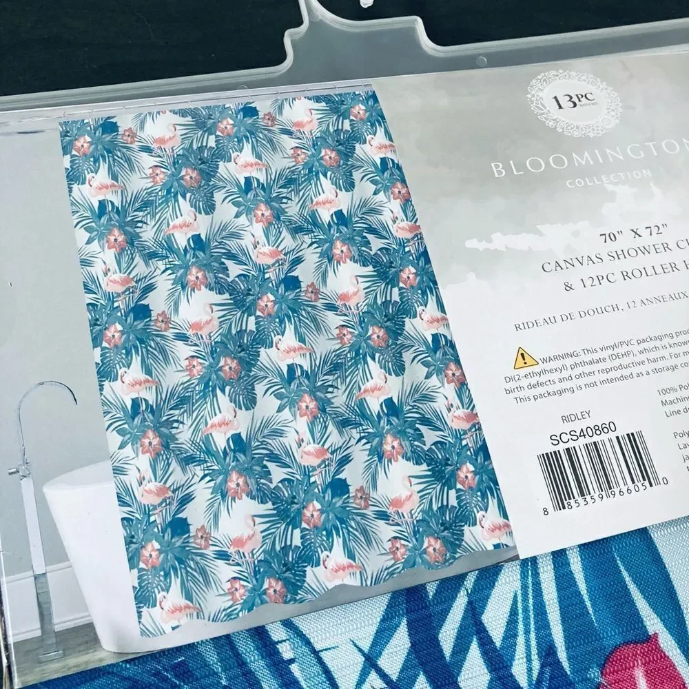Flamingo Tropical Palm 13-pc Shower Curtain Bathroom Set