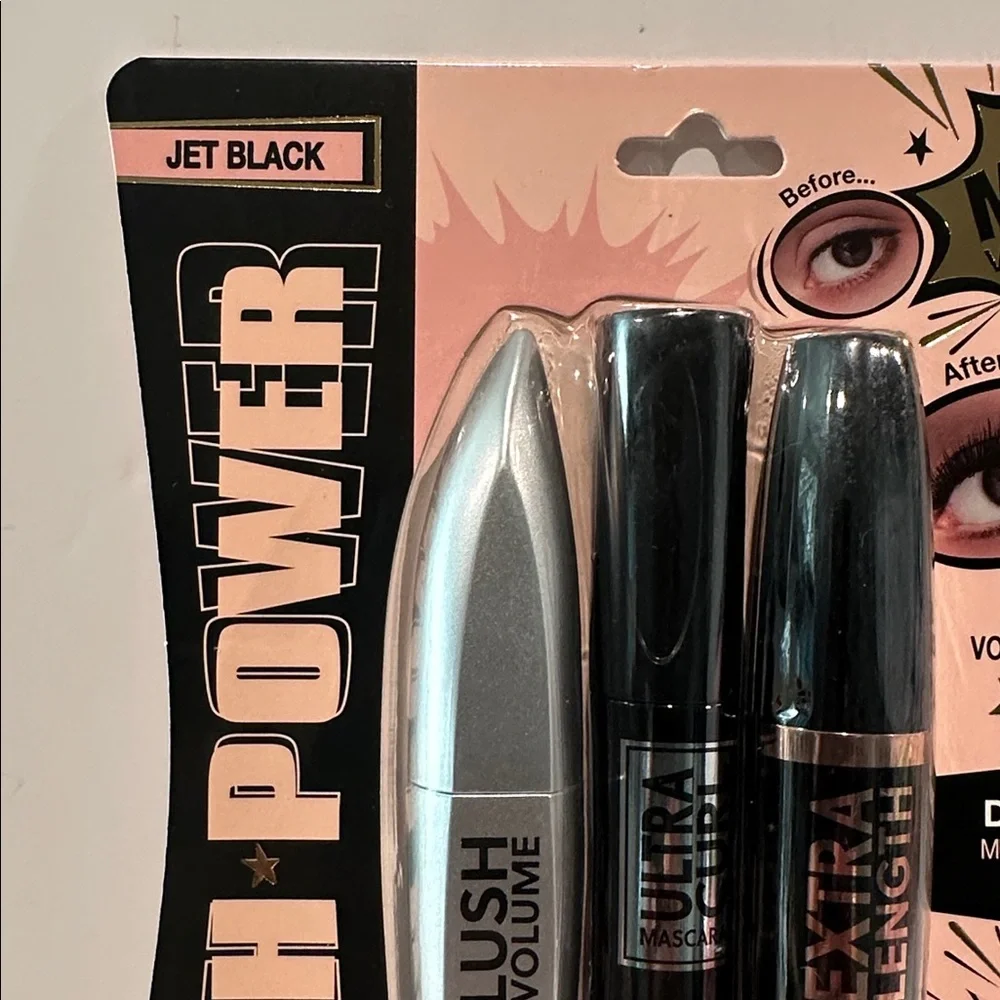 Rockin Beauty Lash Power Jet Black 3 Pc Mascara Set.