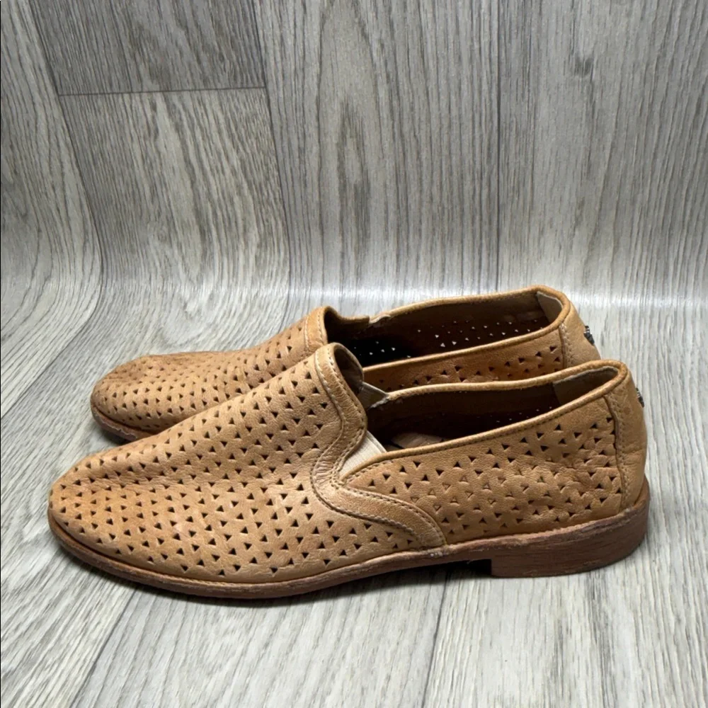 Trask Tan Perforated Leather Slip-On Loafer